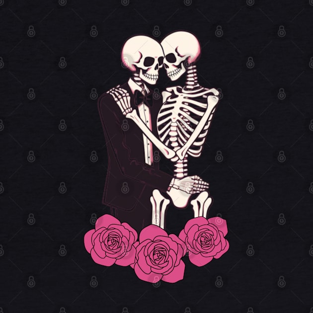 Preppy Skeleton, valentines day, pink skull by Pattyld